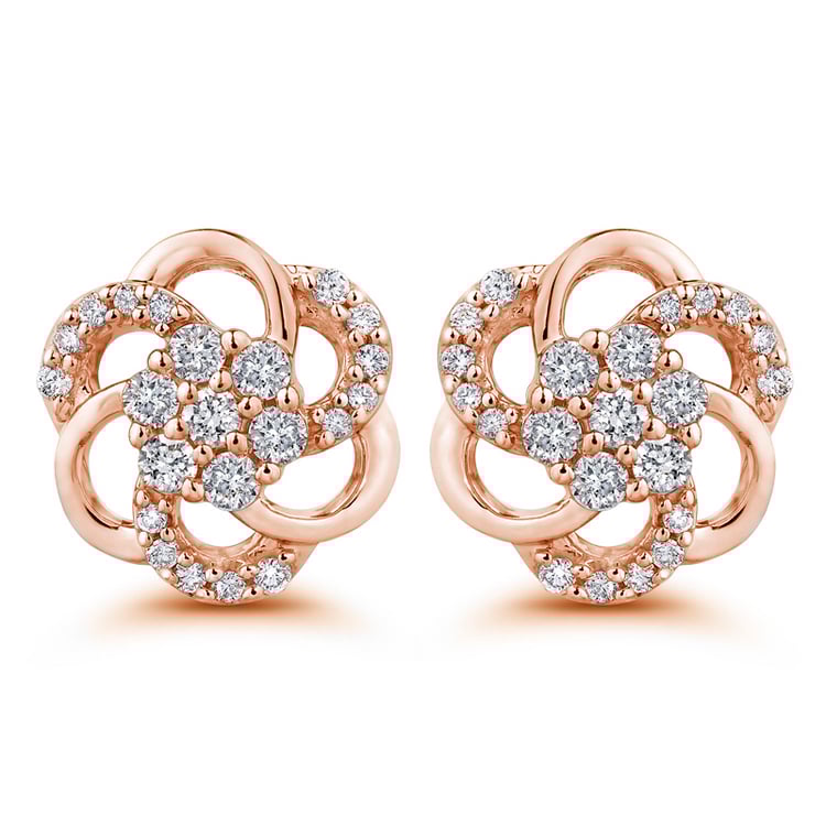 Diamantové kvety v zlatých náušniciach 51860