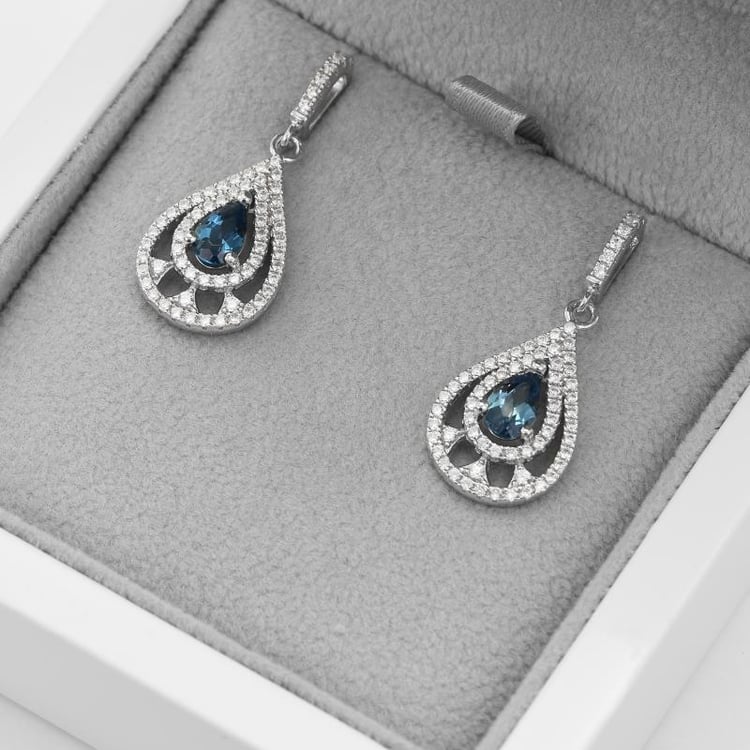 Náušnice s topásmi a zirkónmi 51530