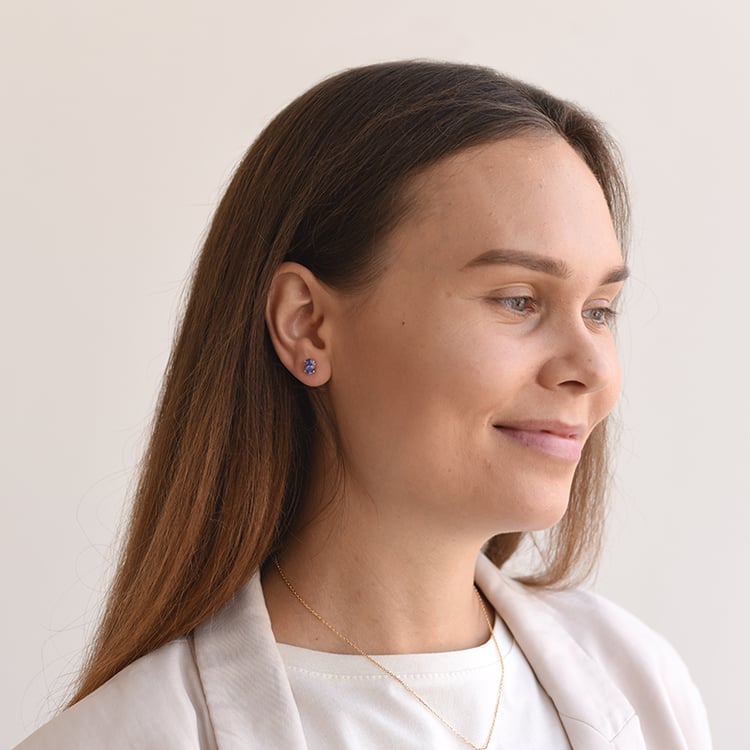 Zlaté náušnice s tanzanity 64297