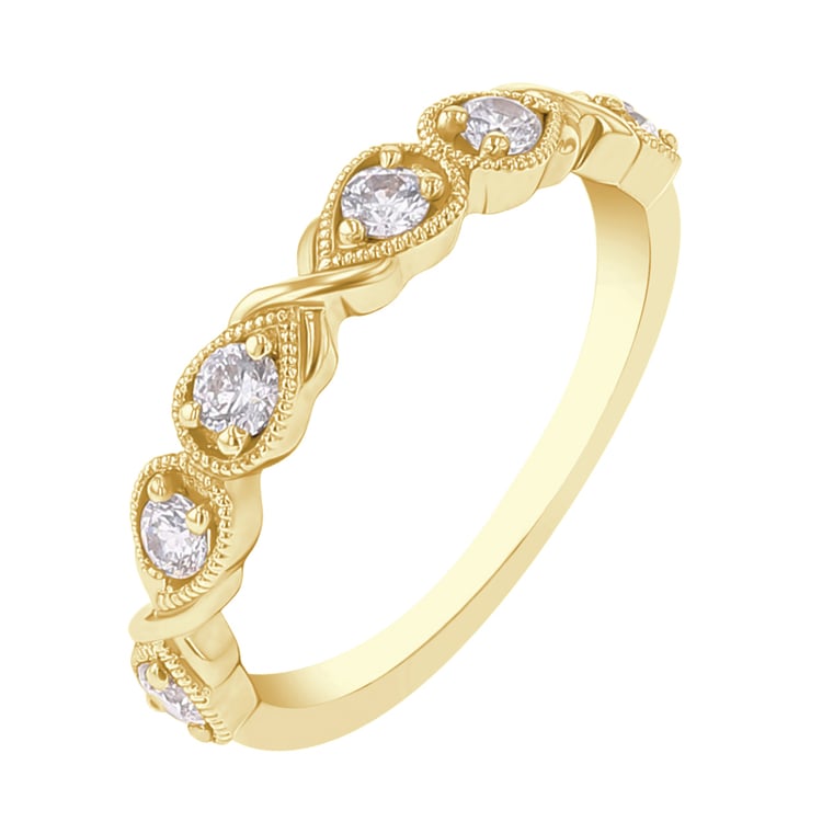 Vintage obrúčka zdobená lab-grown diamantmi Mora