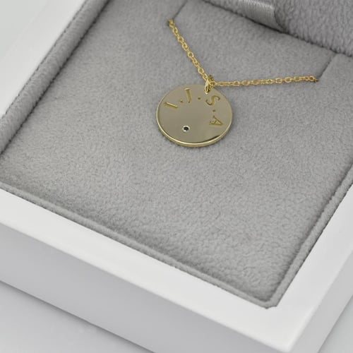 Zlatý prívesok s čiernym diamantom a gravírom vašej voľby Lorenzo
