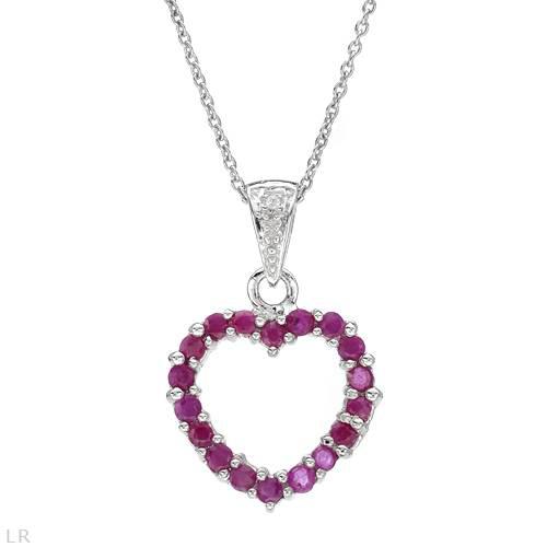 Rubínový náhrdelník srdce