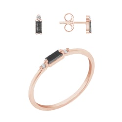 Kolekcia zlatých šperkov s baguette salt and pepper diamantmi Stott