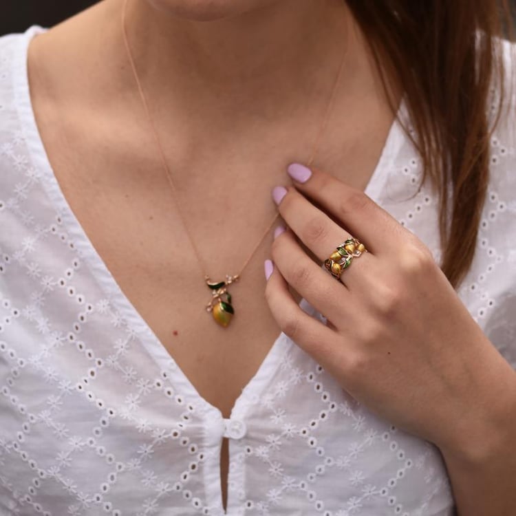 Diamantový prsteň s citrónmi 43552