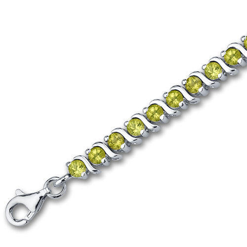 Náramok s olivínmi zo striebra Laddie 6248