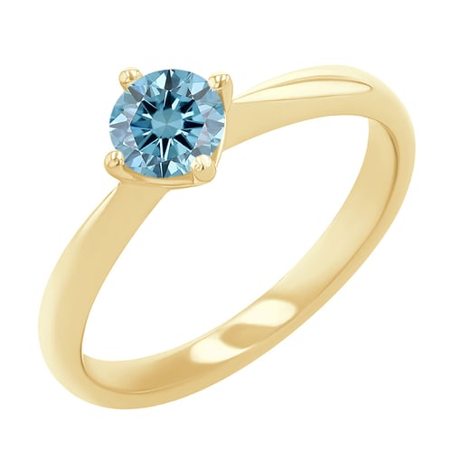 Zásnubný prsteň s certifikovaným fancy blue lab-grown diamantom Maya