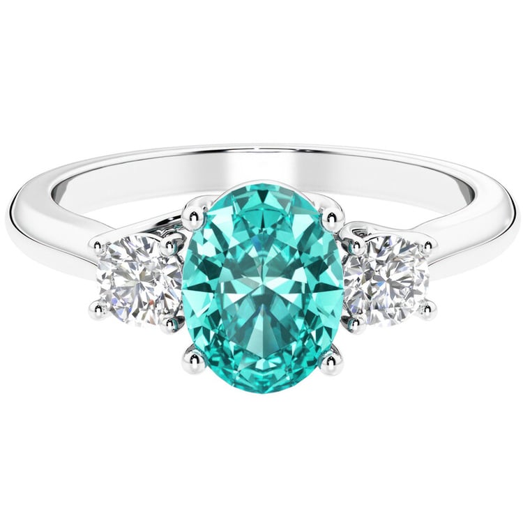Zlatý prsteň s lab-grown paraiba turmalínom a diamantmi Brink 145119