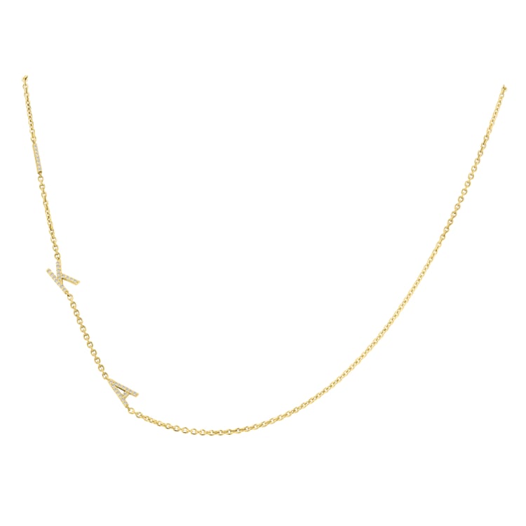 Strieborný náhrdelník s 3 písmenkami a lab-grown diamantmi Lupe 152249