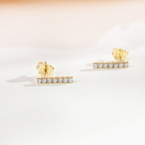 Zlaté náušnice s lab-grown diamantmi Laurene