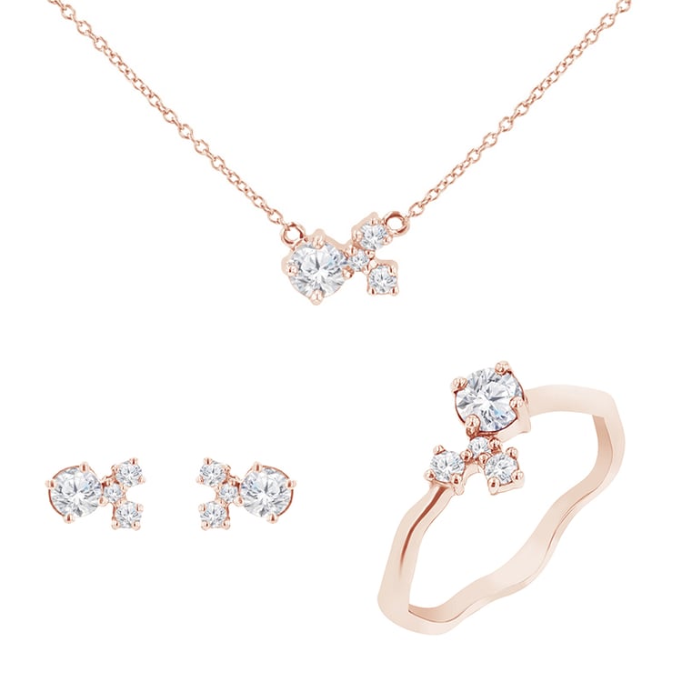 Cluster kolekcia šperkov s ČGL certifikovanými diamantmi Halli 146190