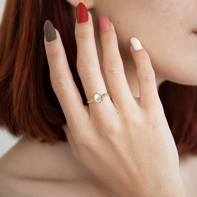 Opálový prsteň s diamantmi Arielle 112585