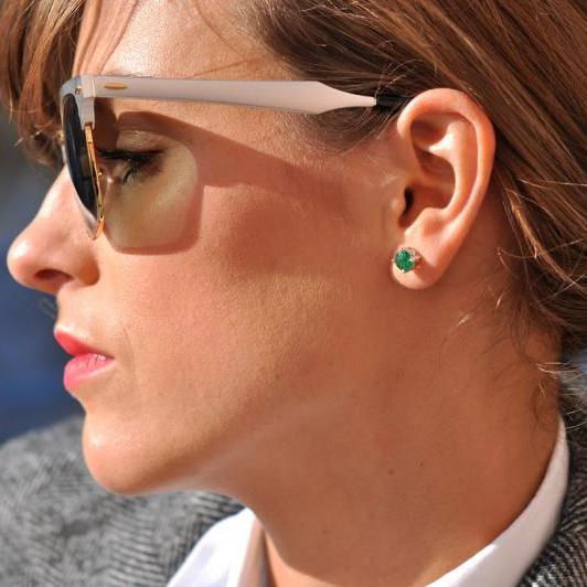 Zlaté náušnice so smaragdmi 13965