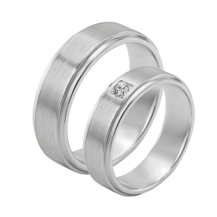 Zlaté svadobné obrúčky s diamantom Zain