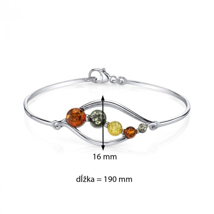 Jantárový náramok zo striebra 5567