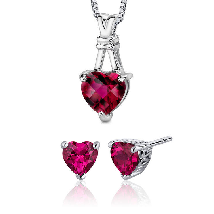 Romantická kolekcia s rubínovými srdiečkami Ellyane