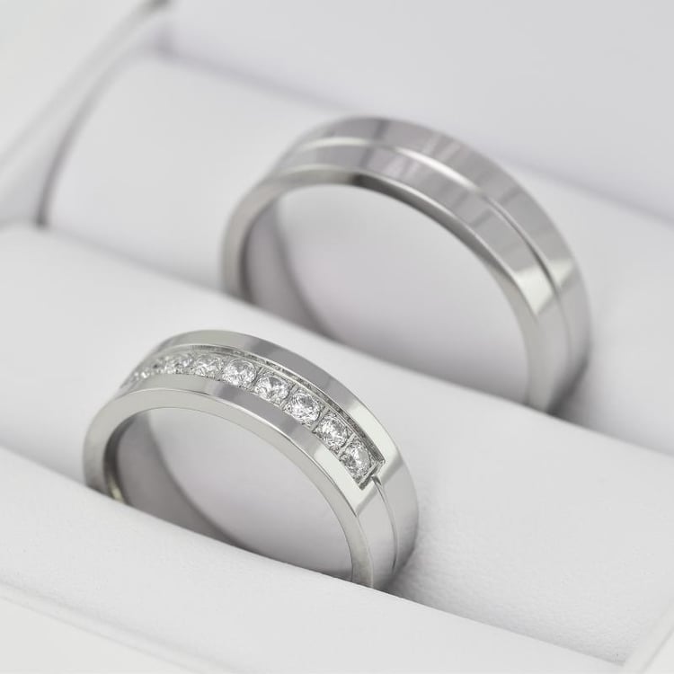 Zlaté svadobné prstene s diamantmi 21887