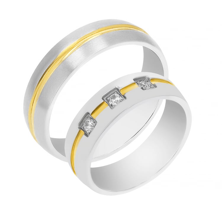 Zlaté svadobné obrúčky s diamantmi Taque