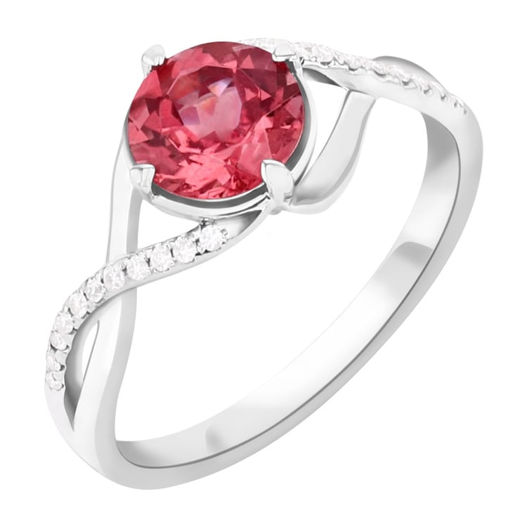 Turmalínový prsteň z bieleho zlata