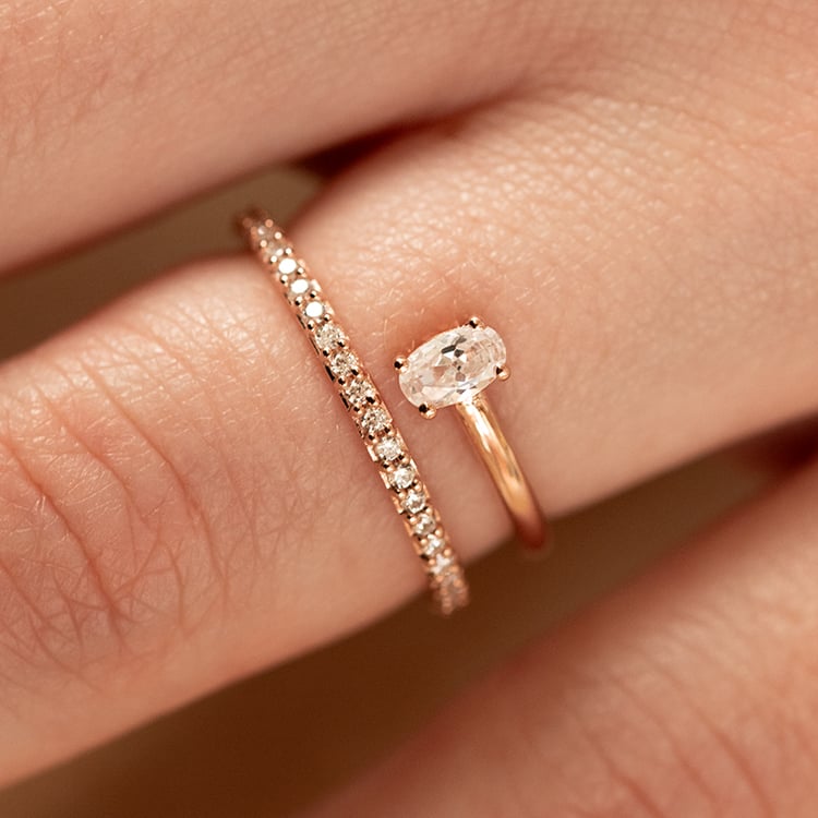 Atypický zásnubný prsteň s lab-grown diamantmi Ever 137622