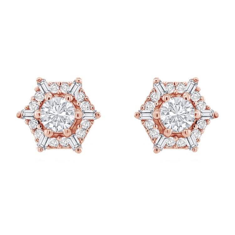 Diamantové náušnice v tvare hexagon 92981