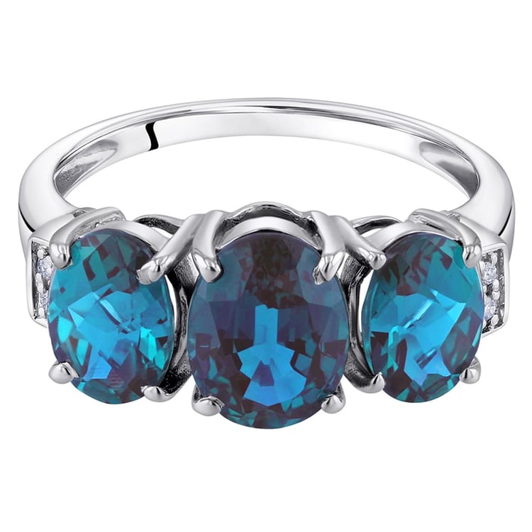 Alexandritový prsteň s diamantmi 32631