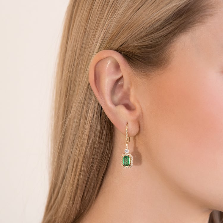 Náušnice so smaragdmi a diamantmi Jaida 98503