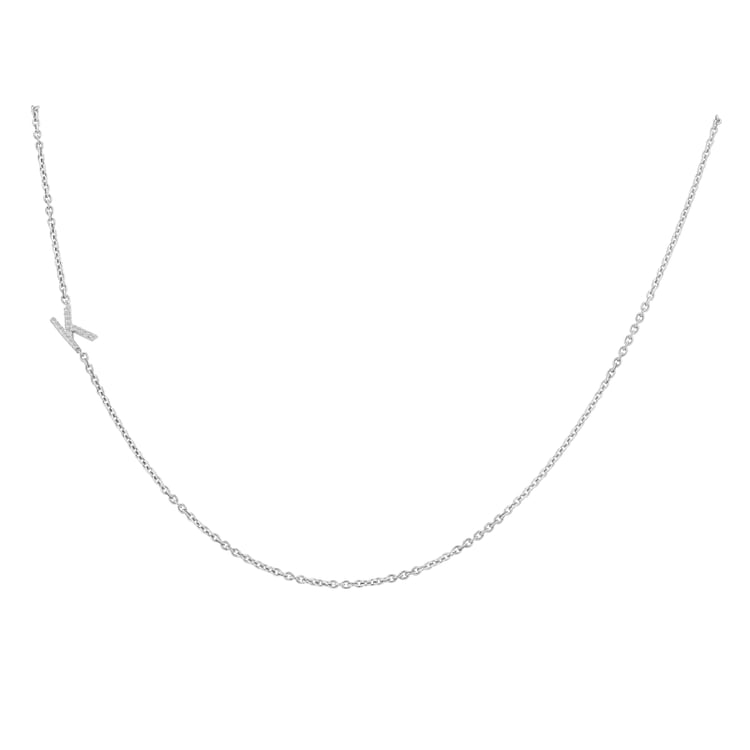 Strieborný náhrdelník s písmenkom a lab-grown diamantmi Lupe 152236