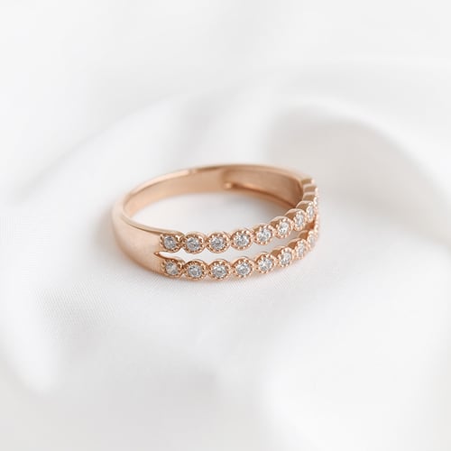 Dvojitá eternity obrúčka s diamantmi Allixo