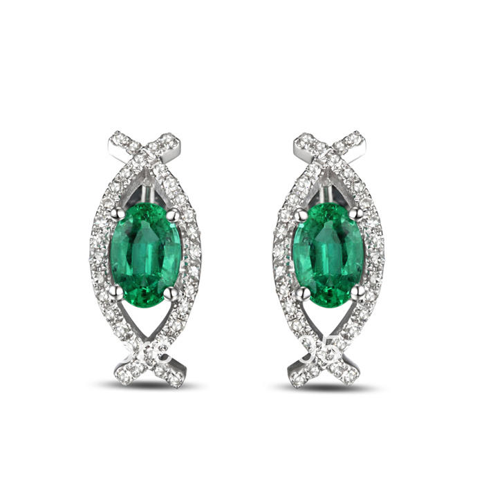 Smaragdové náušnice s diamantmi Felia
