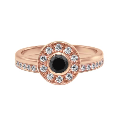 Zásnubný set prsteňov s čiernym diamantom Saskia