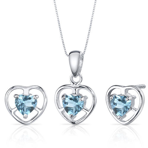 Strieborný set s topásmi v tvare srdca Imogenne