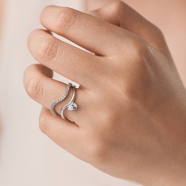 Romantický zásnubný set prsteňov s lab-grown diamantmi 156535