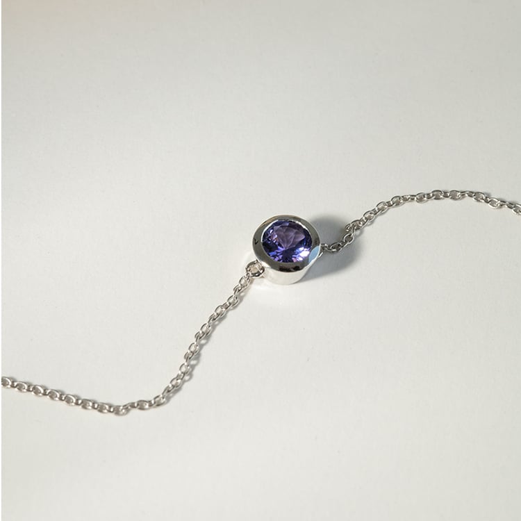 Platinový náramok s modrým tanzanitom Rollie 120524