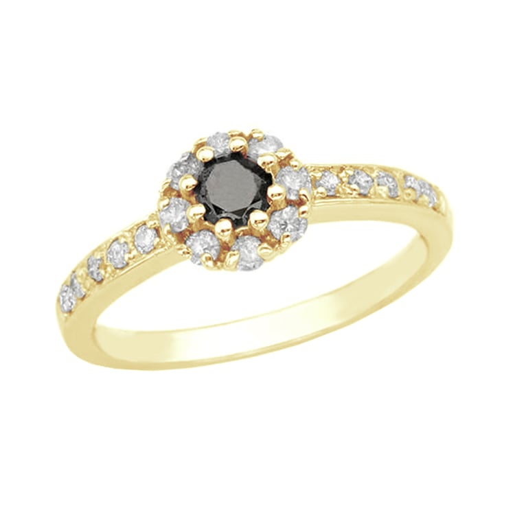 Halo prsteň s čiernym diamantom Trevino 106792