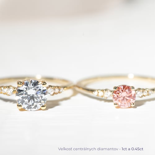 Zásnubný prsteň s certifikovaným fancy pink lab-grown diamantom Elise