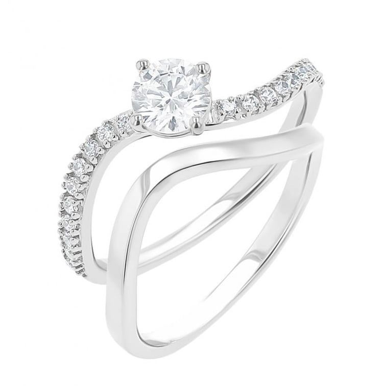 Romantický zásnubný set prsteňov s diamantmi