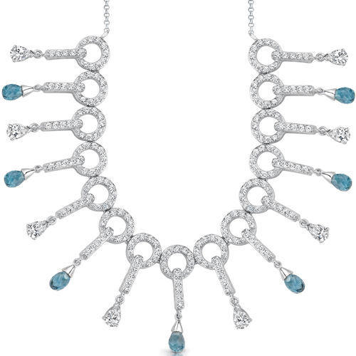 Strieborný náhdelník s topásmi