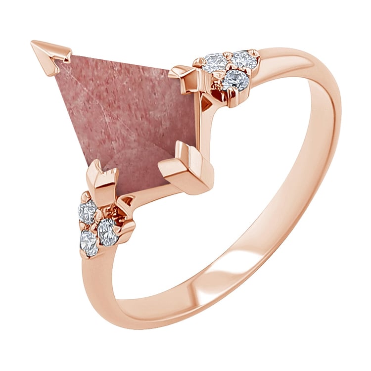 Jedinečný prsteň s jahodovým achátom Floki 148406