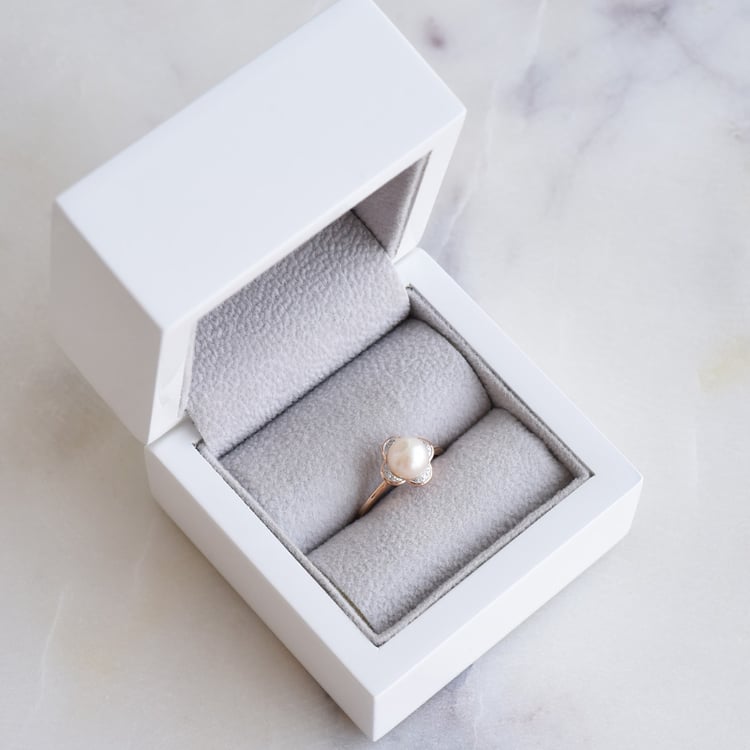 prsteň s perlou a diamanty 86625