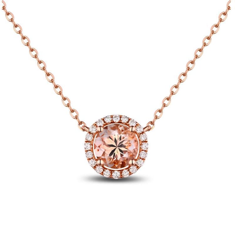 Zlatý náhrdelník s 1.5ct morganitom a diamantmi Parviz