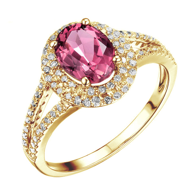 Roztomilý zásnubný prsteň z bieleho zlata s turmalínom Hilda 83098