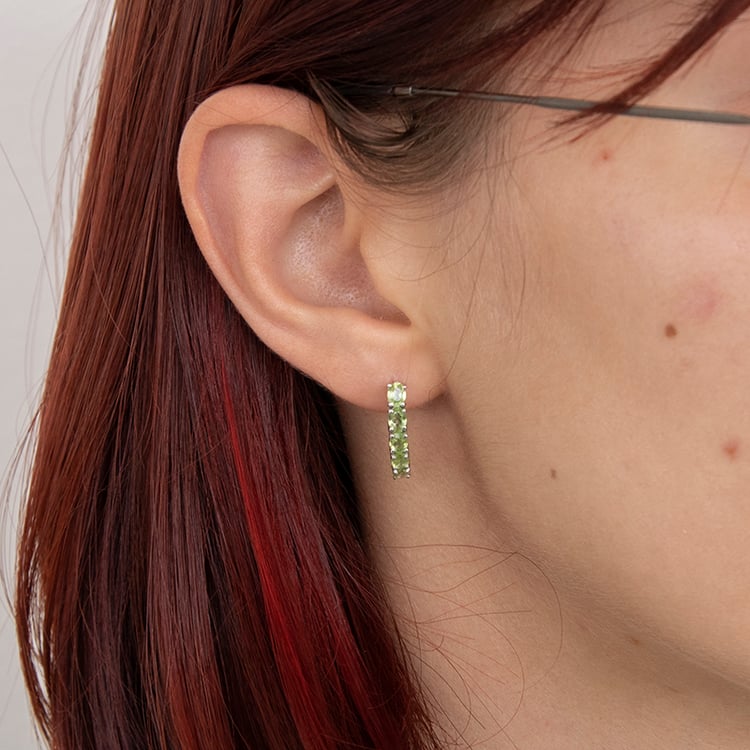 Strieborné náušnice s olivínmi Flavia 109398