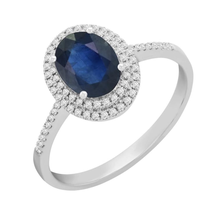 Zlatý prsteň so zafírom a diamantmi Isaura