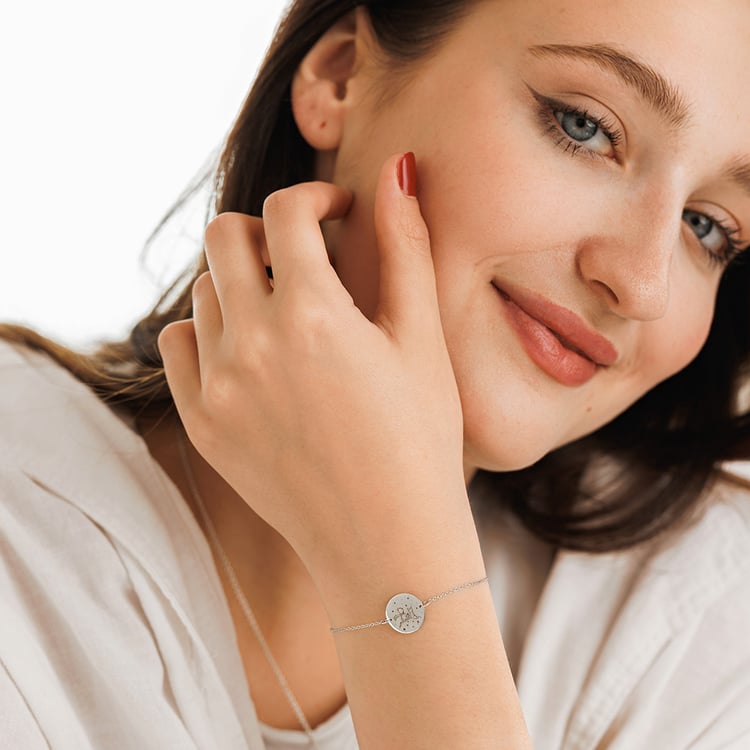 Náramok Malý princ s líškou a gravírom zo zlata 157502