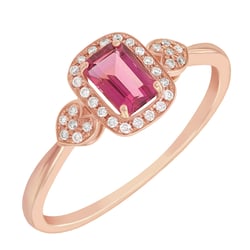 Zlatý prsteň s emerald turmalínom a diamantmi Davie