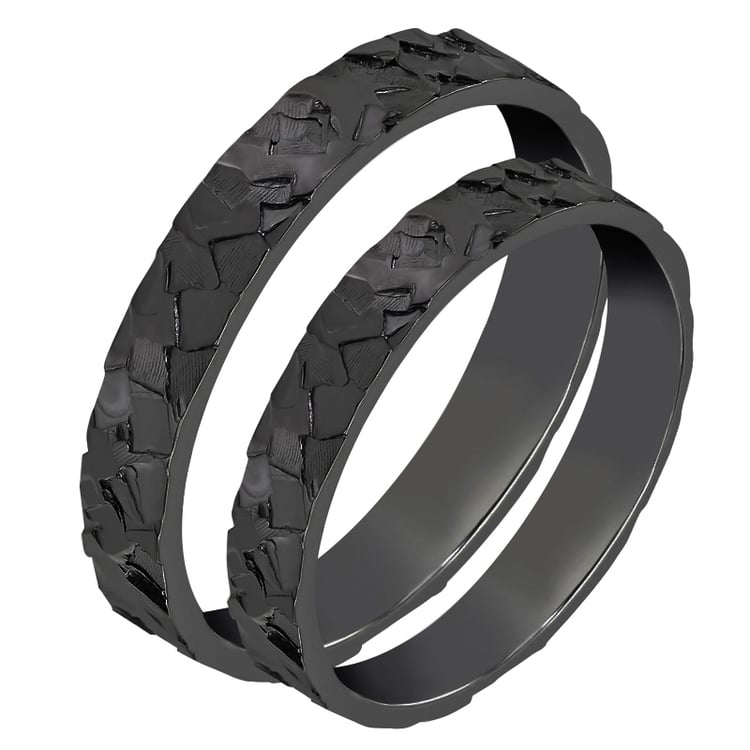 Zlaté snubné prstene s reliéfnym povrchom Jaap