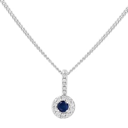 Strieborný elegantný prívesok s modrým zafírom a lab-grown diamantmi Harvey