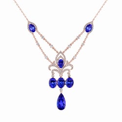 Tanzanitový náhrdelník plný diamantov Ranies