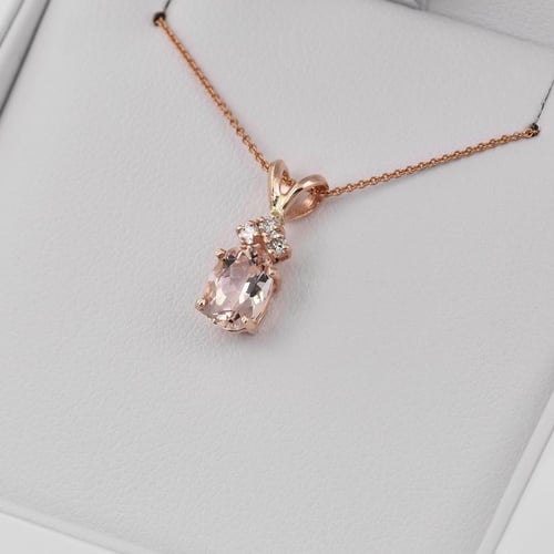 Zlatý set šperkov s oválnymi morganitmi a diamantmi Icaras