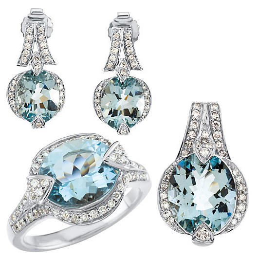 Akvamarínova kolekcia s diamantmi